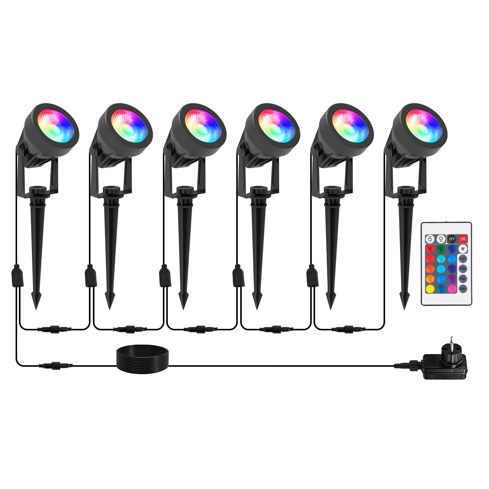 

ЕС/США штекер COB супер яркий прожектор светодиодный садовый светильник газонная лампа низкого напряжения ландшафтное освещение водостойкая уличная лампа 16 цветов US PLUG