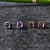 Amethyst Earrings, Amethyst Minimalist Stud Earrings, Sugar Loaf Shape, Gold Filled, Sterling Silver, Mother's Day Gift, Daily Wear Studs