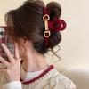 Wool Winding Horseshoe Buckle Hairpin Grab Clip Niche Light Luxury Back Head Shark Clip Temperament