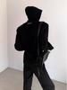 Unisex Black Three-Color Cleanfit Silhouette Zipper Hoodie Cardigan