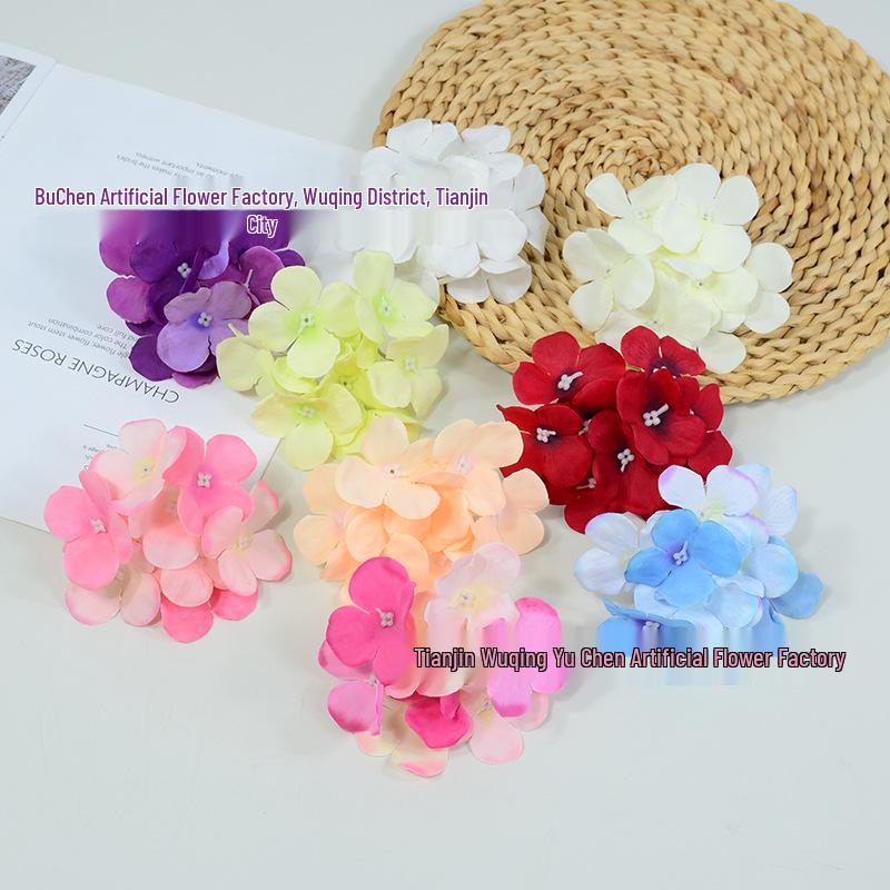 Small Hydrangea Flower Heads for Wedding Decor, Wall Arrangements & Bride Wreaths - 9 Heads