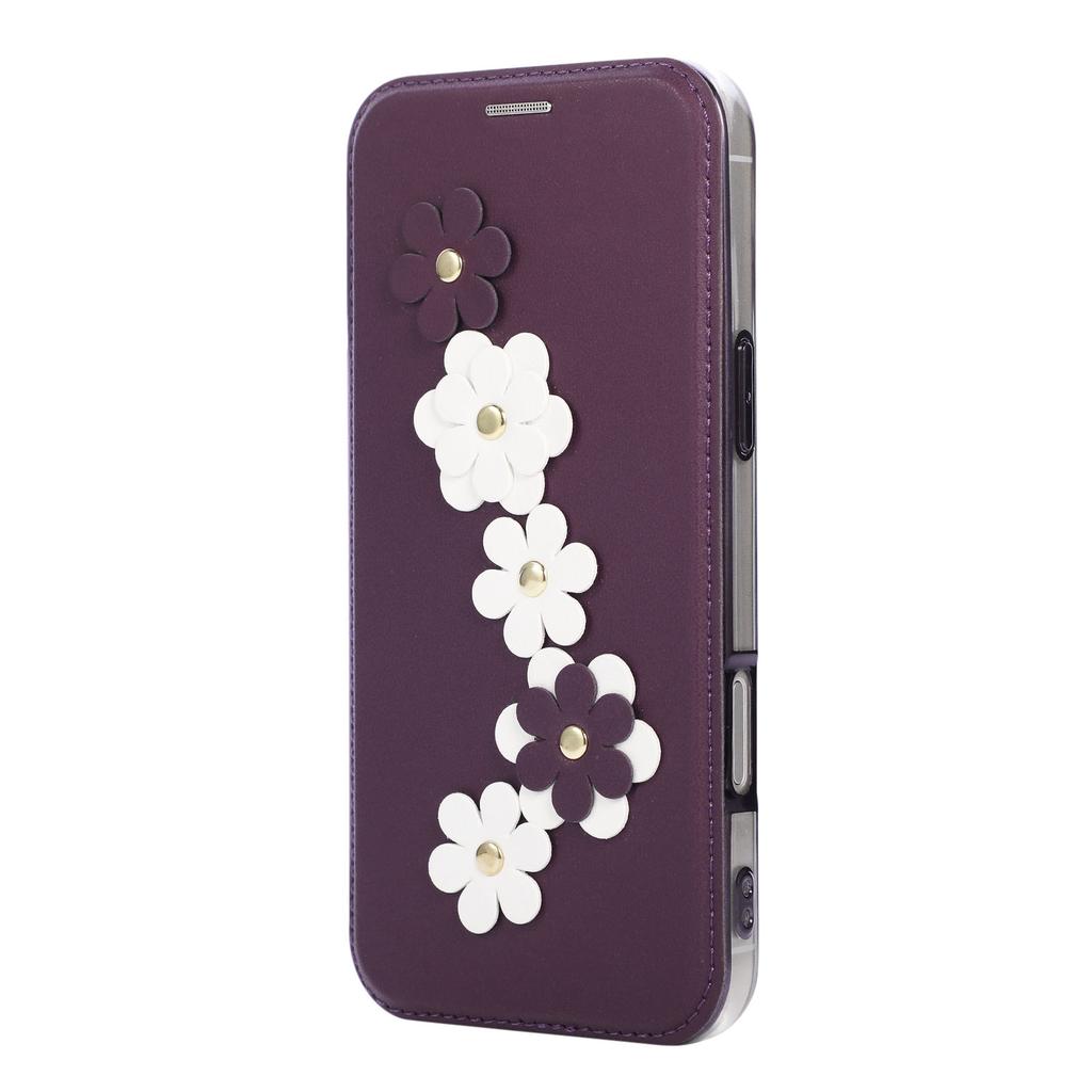 Jednoduchý Elegantní 3D Květinový Kryt s Slotem a Magnetickým Uzávěrem z Kůže pro iPhone 17 Pro Max 16 Plus 15 14 13 12 Nárazuvzdorný Kryt s Pocitem Kůže