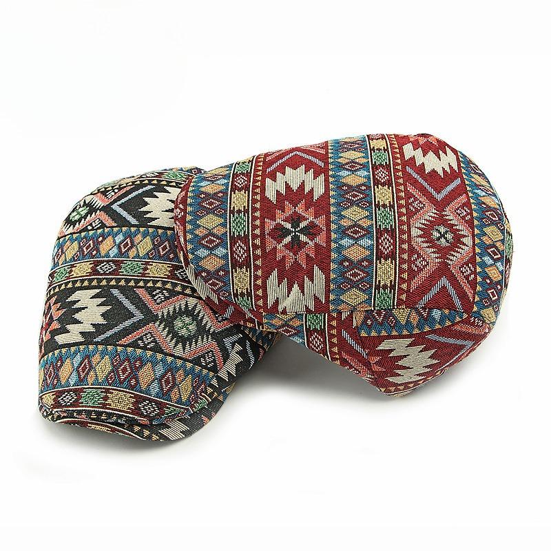 Unisex Retro Ethnic Jacquard Beret Hat British Style Flat Cap Men Women Newsboy Cap Spring Autumn Winter Casual Peaked Hat