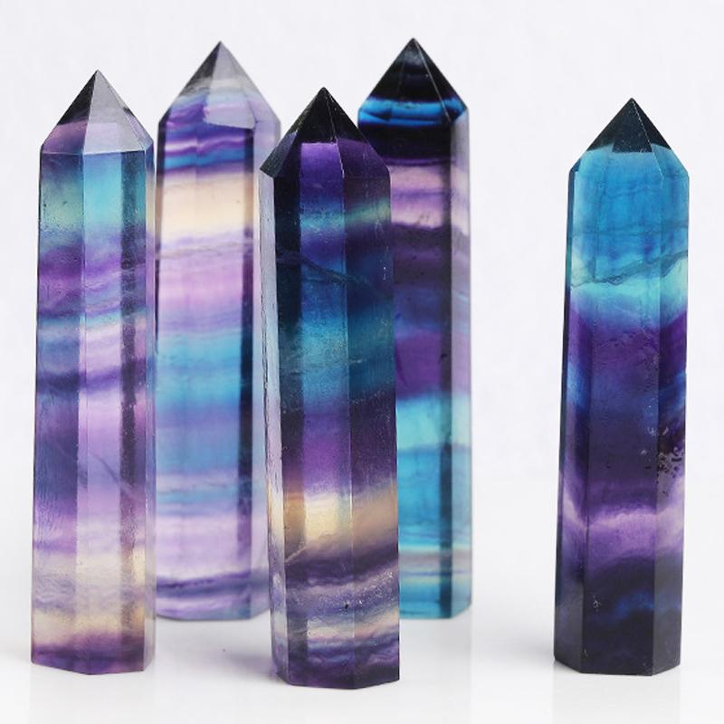 Natural Stone And Crystals Point Wand Witchcraft Rose Quartz Amethyst Home Decoration Mineral Stones Crafts Room Aquarium Decor