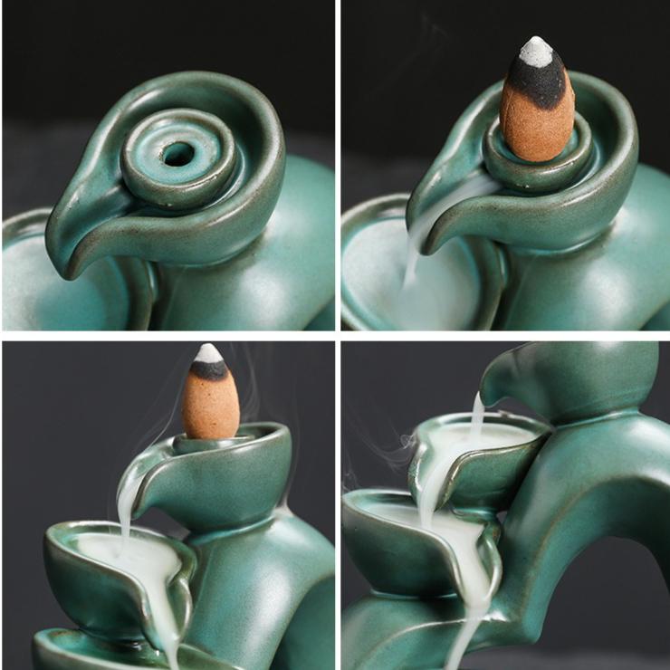 Fashion High Quality Ceramic Reverse Flow Aromatherapy Stove Versatile and Creative Home Decoration Ornaments and Handicrafts