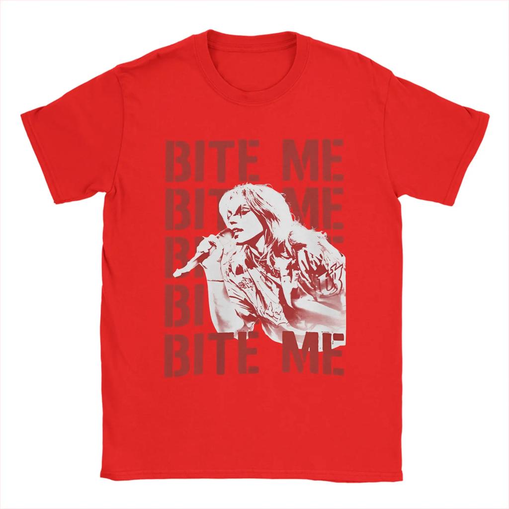 Renee Rapp Tour Bite Me T Shirt Men Pure Cotton Vintage T-Shirts Round Neck Tees Short Sleeve Clothes Printed