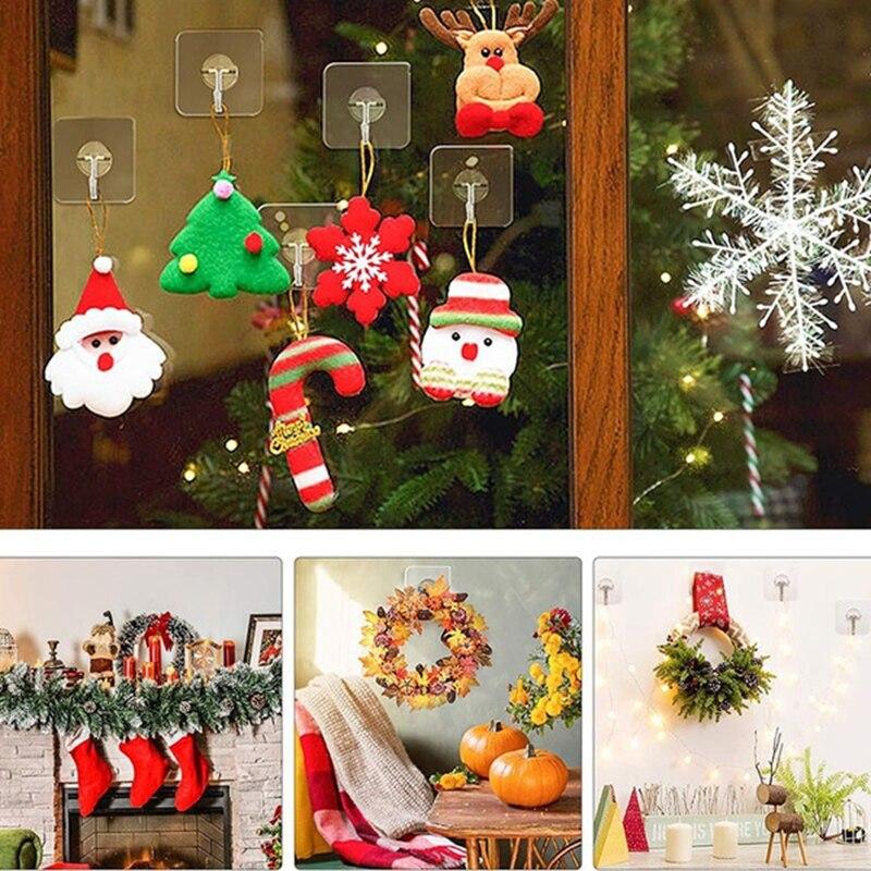 10Pcs Door Hook Adhesive Wall Hooks Transparent Anti-skid Traceless Heavy Duty Stick On Hook Bathroom Kitchen Wall Stickers