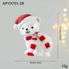 Red and White Sticky Powder Plastic Cartoon Pendant for Christmas Tree Decoration