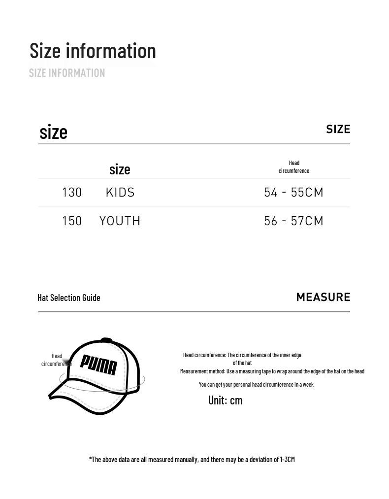Puma Youth Summer Casual Baseball Cap