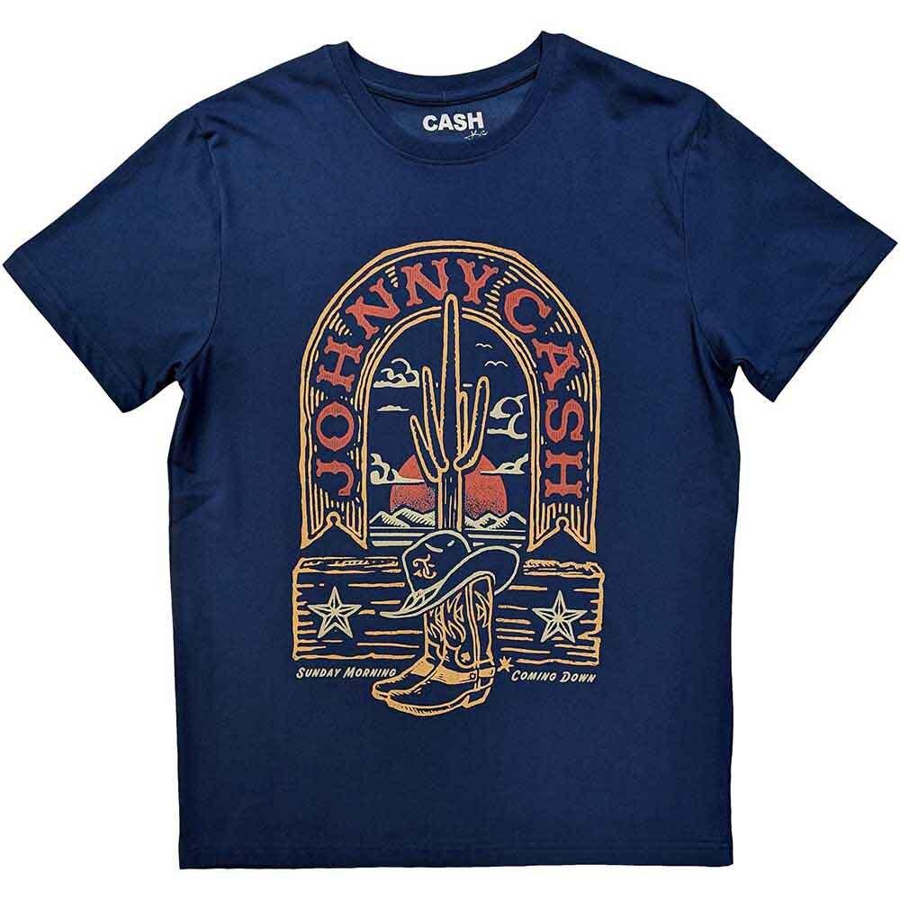 Johnny Cash Sunday Morning T-Shirt Blue New XXXXL