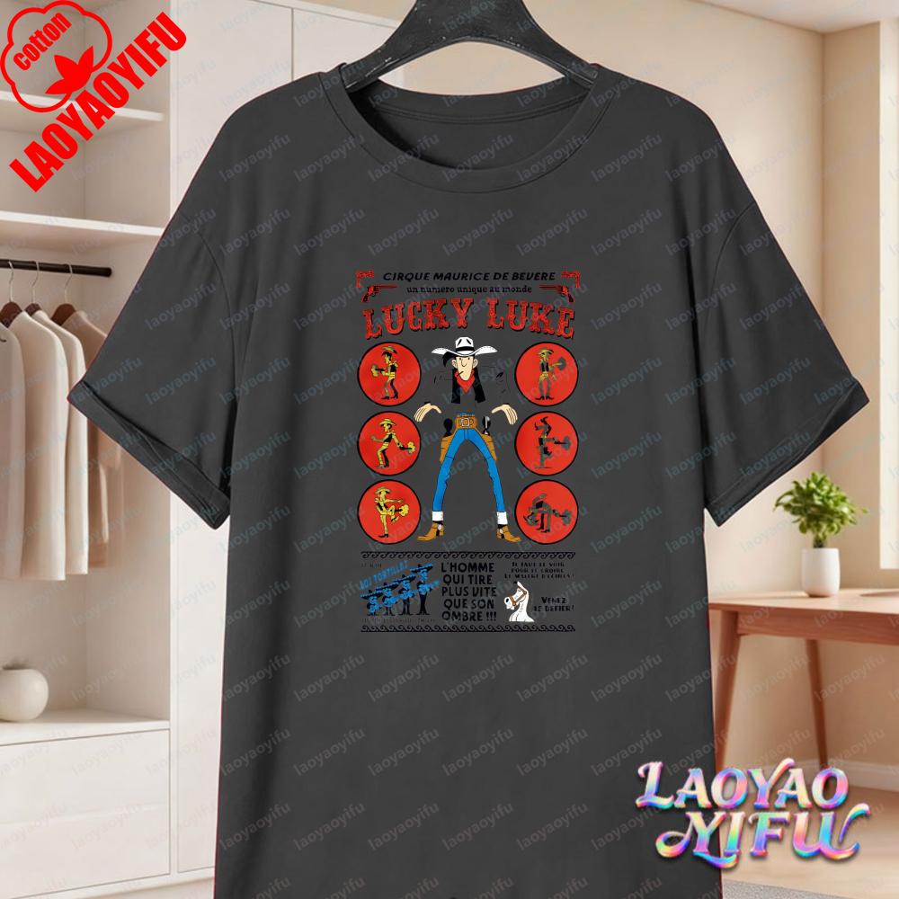 Bold Lucky Luke Villain Juggling Art Shirt Trending Lucky Luke Fan Gift Tee Summer Fun Vintage Comic Cotton Tops Unisexs Clothing