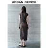 UR2026 Women's Pleated Back Slit Dress