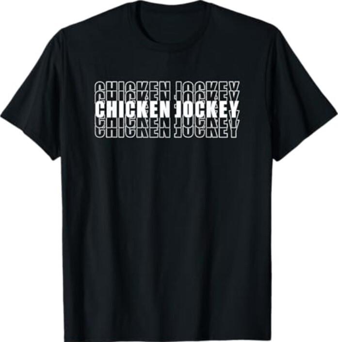 

Funny Chicken Jockey Stacked Repeat Font Fun Gag Meme Humor T-Shirt Unisex T-Shirt XXXL
