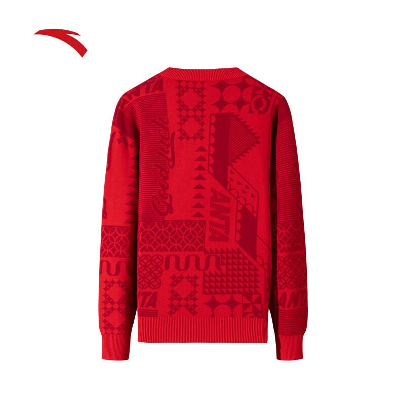 Anta Men's New Year Red Knit Casual Top