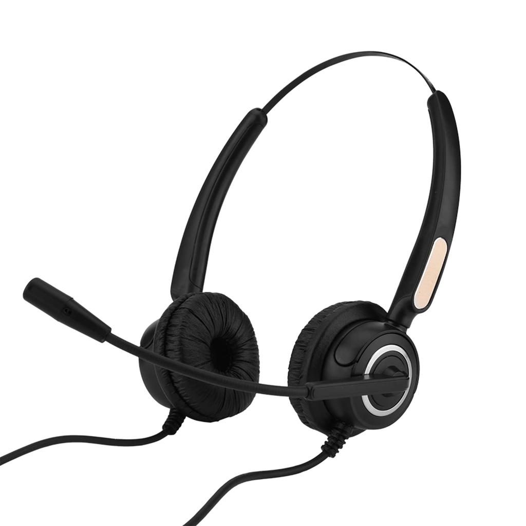 USB Headset with Headphones for Ideal for Call Online and with Mute Function Noise-Canceling Microphone, Dual-Ear PC, Centers, Telecommuting,