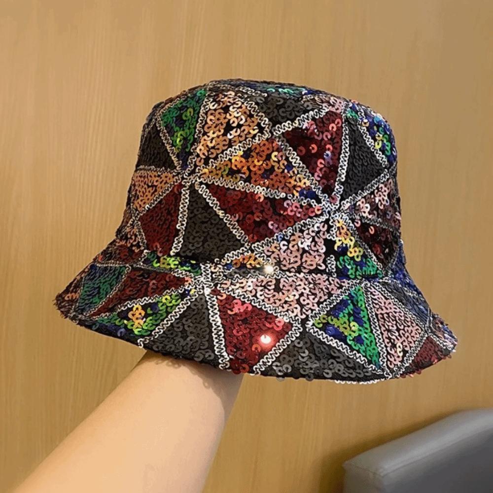 Polyester Panama Hat Color Mix Women's Hat Casual Sequin Hat Outdoor