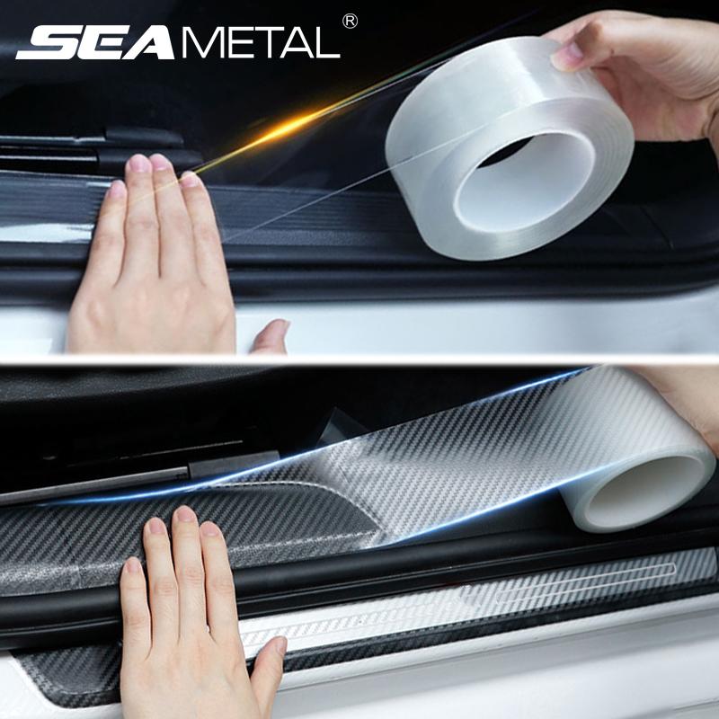 SEAMETAL Car Stickers Door Edge Protector Universal Car Door Sill Sticker Anti Scratch Transparent Film Auto Threshold Guard Interior Mirrors 6