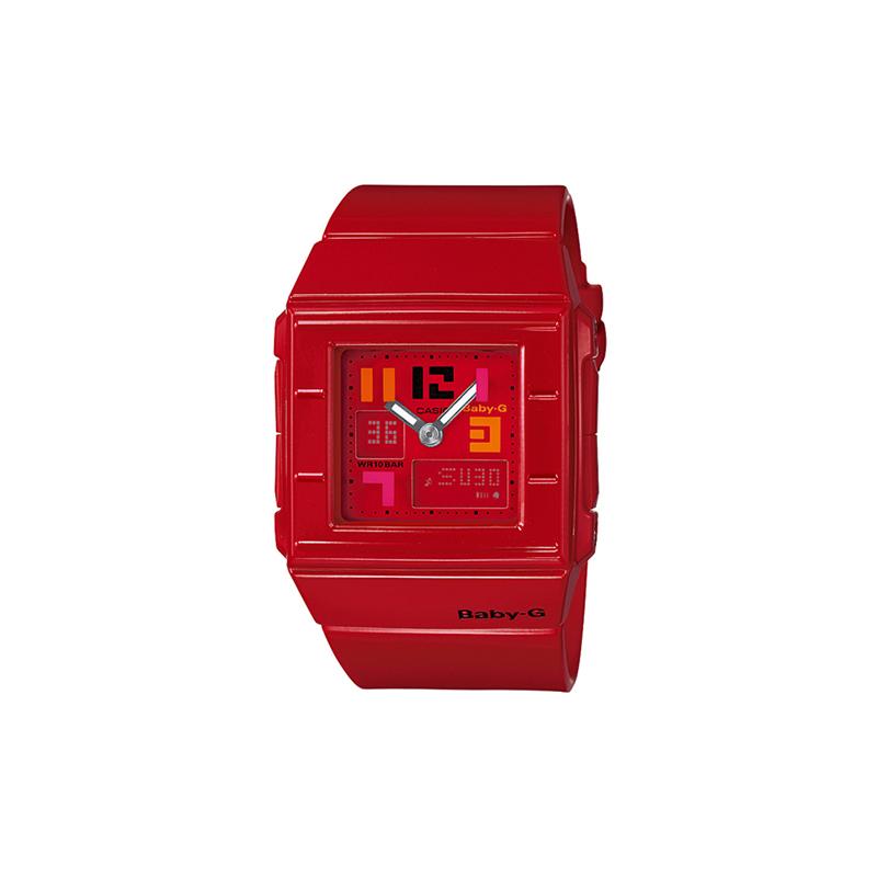 

Casio BABY-G 100 meters waterproof fashion style quartz movement resin strap Japanese and Korean watch women s watch red dial BGA-200PD-4B красный