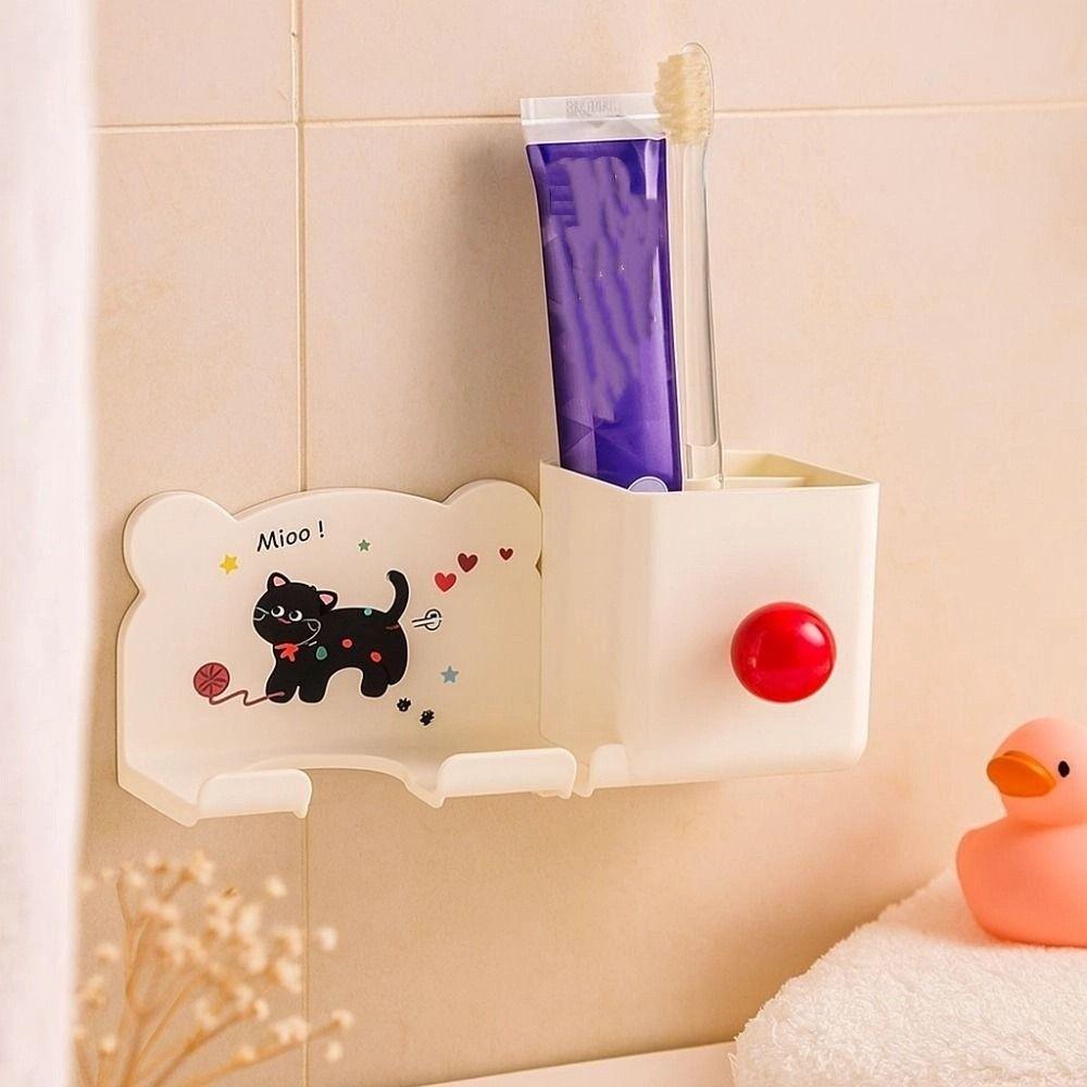 Waterproof Hair Dryer Storage Rack Cartoon Bathroom Storage Bracket  Home Organization