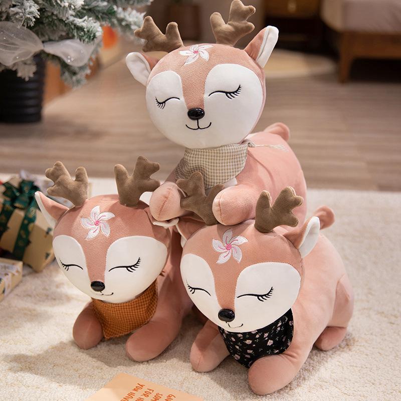 Niedliche Party Sika Hirsch Puppe Plüschtier Hirsch Puppe Kinder Beruhigende Stoffpuppe Mädchen Geburtstagsgeschenk