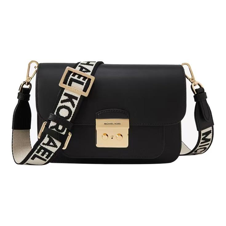 

Michael Kors MK Sloan Monogram Flap Commuter Camera Bag Women Crossbody Bag Black 35T2GS9M2L-001 Basic Set (Bag+Dust Bag)