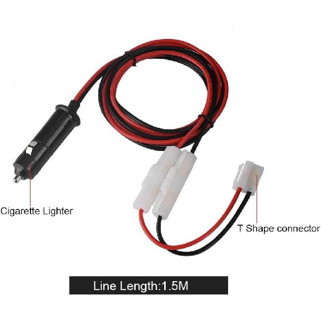 12V-14V 20A Male Plug Power Cable Cord for Mobile Radio, T-Shape Cigarette Lighter Adapter with Dual & High-Temp 105°C Wire for Car Radio