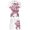Pipkin Pippa Tištěné nové anime ležérní soupravy Kreslené grafické topy Trička s krátkým rukávem streetwear pop hip hop tričko plážové kalhoty