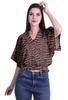Moomaya Printed Boxy Sleeve Tops For Women V-Neck Elastic WaistA  Kimono Top