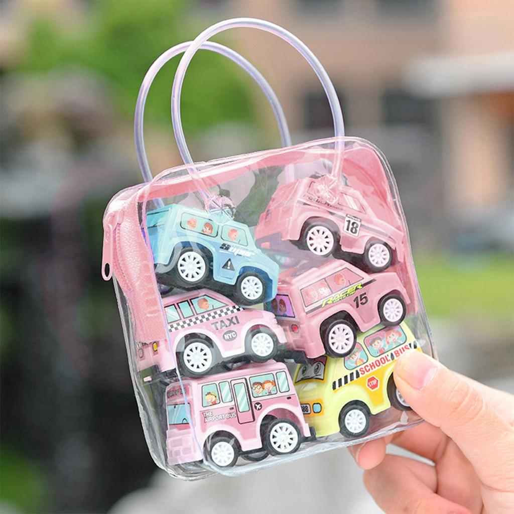 Children Simulate Educational Trailer Toy  Truck Kids Race Car Set 6PCS