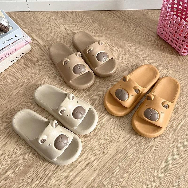 2025 Fashion Funny Soft Capybara Slippers Thick-soled Anti-slip Indoor Sandals EVA Thickened Thick Sole Slipper Beach