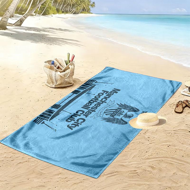 Man City Print Beach Towel, Large Soft Quick Dry Towel for Beach Camping Swimming