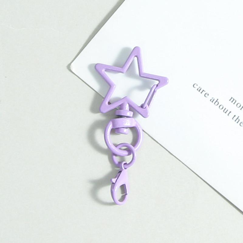 10Pcs Metal Colorful Five-Pointed Star Keychain Keyring Hooks With Lobster Clasp For Diy Craft Jewelry Making Keychain Supplies