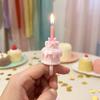 3D Simulation Cake Cake Ring Candle Holder Silk Finish Mini Cake Candle Ring  Birthday Party Decor