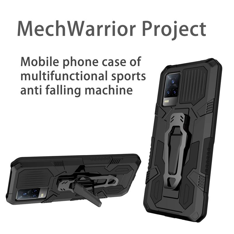 Armor Shockproof Case For VIVO V21E V21 V20 SE Y73 Y72 Y53s Y51 Y31 Y20 Y20s Y20i Y30 Y50 Magnetic Metal Belt Clip Stand Cover