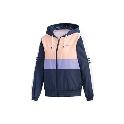 Neo Color Block Casual Hooded Jacket Women Jacket Navy-Blue FK9954