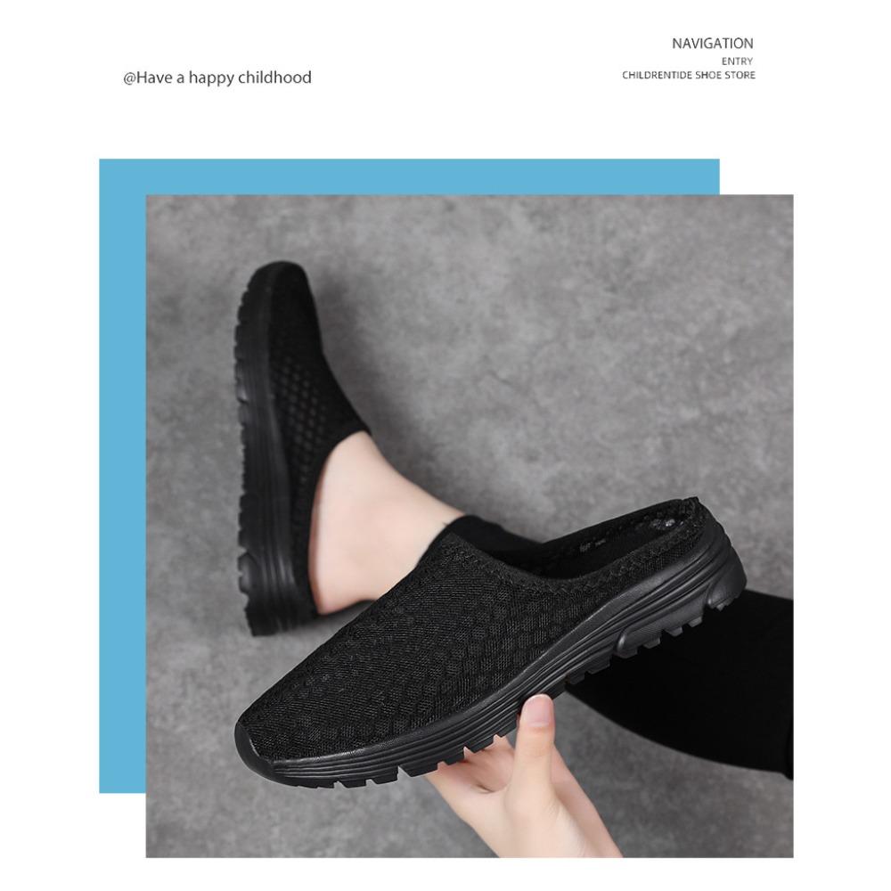 Damen Slip-On Freizeitschuhe Atmungsaktives Mesh Halbschuhe Weiche Sohle Bequeme Gehschuhe Übergröße Leichte Alltagsschuhe