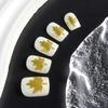 Autumn Shimmers Press on Nail 24 Pieces Maple Leaf Glitters Design ABS Material Easy Application Fake Nail Daily Wear