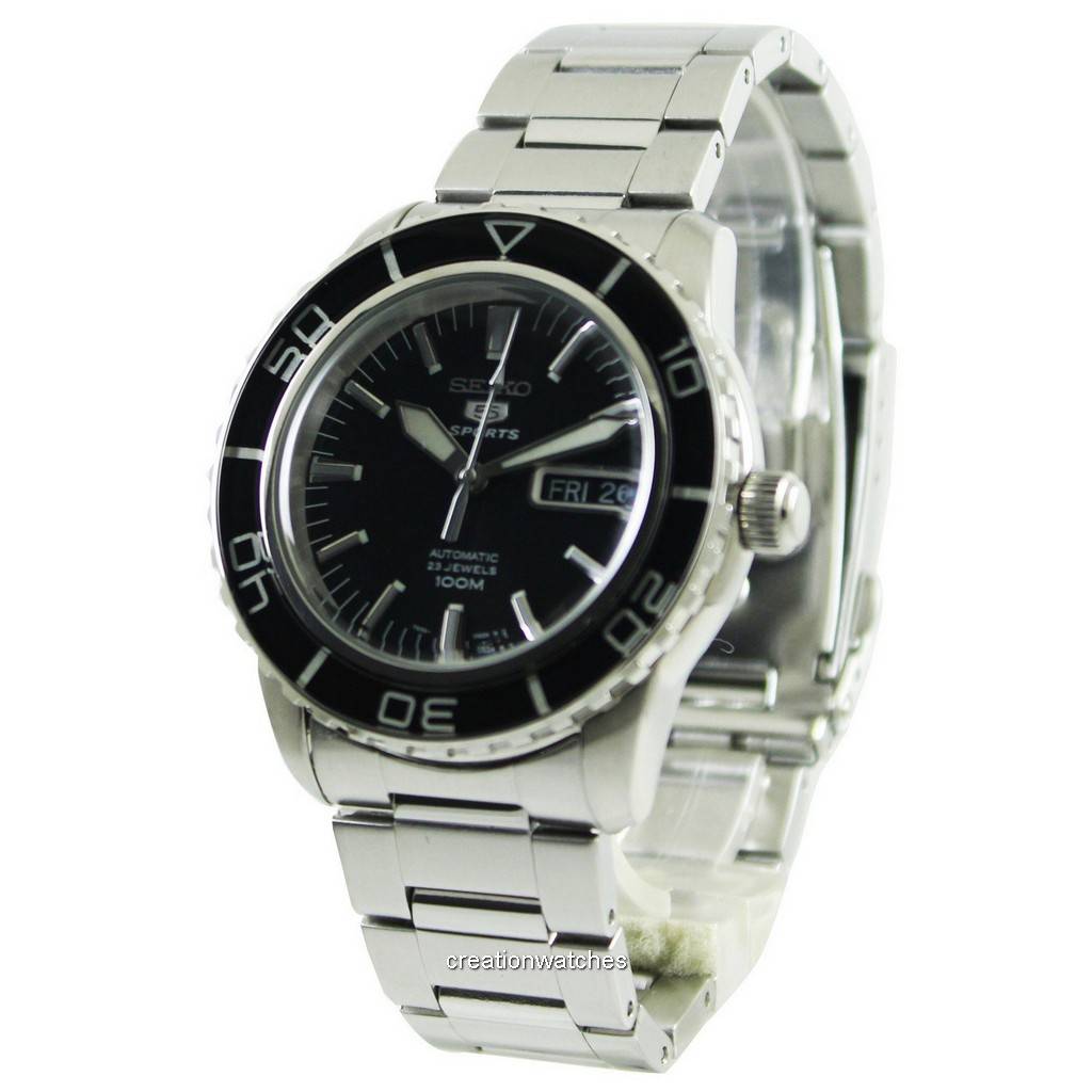 

Восстановленные мужские часы Seiko Automatic Sports SNZH55 SNZH55K1 SNZH55K чёрный