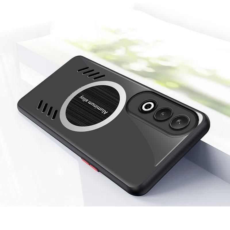 

Для Oppo K12 K12x Plus Графеновый Теплоотвод Матовый ПК Чехол Воздухопроницаемый Охлаждающий Противоударный Задний Чехол K12 Plus чёрный