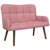 2 Seater Sofa Pink 115 X 61 X 87 Cm Velvet (V)