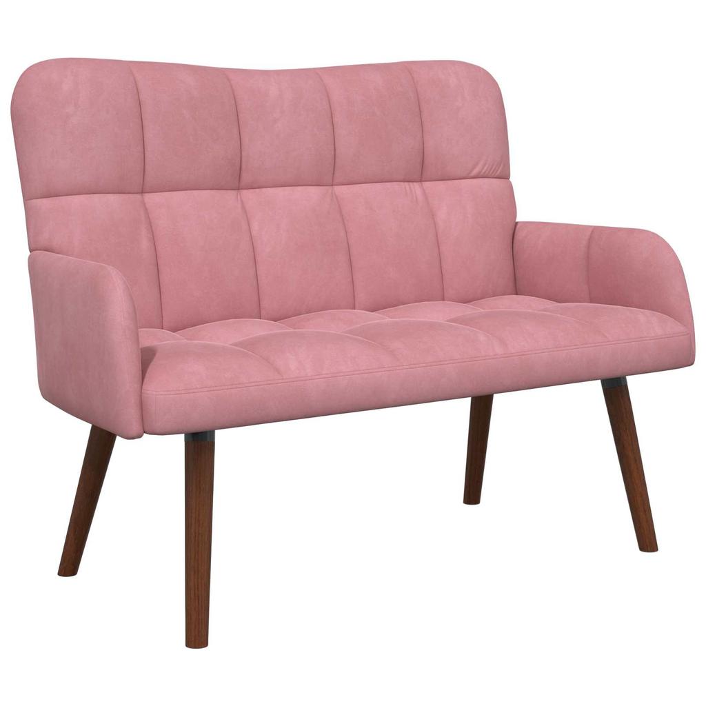 2 Seater Sofa Pink 115 X 61 X 87 Cm Velvet (V)