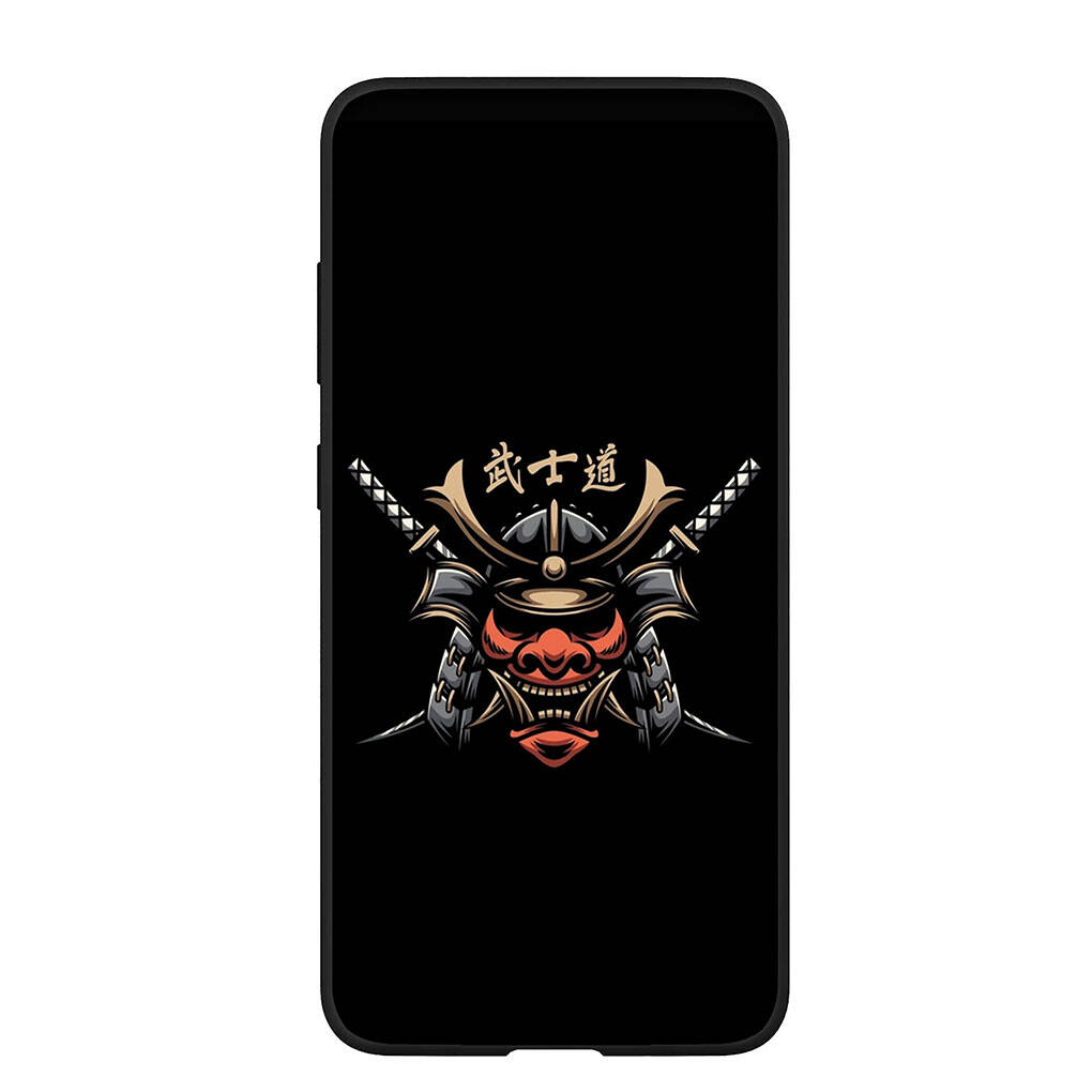 Phone Case for iPhone 17 16 15 Plus XR 16E Huawei P30 P20 Lite Redmi Note 14 12 11 13 Pro Max OPPO A60 A80 A40 A18 A38 Bushido Samurai Yin Yang Cover