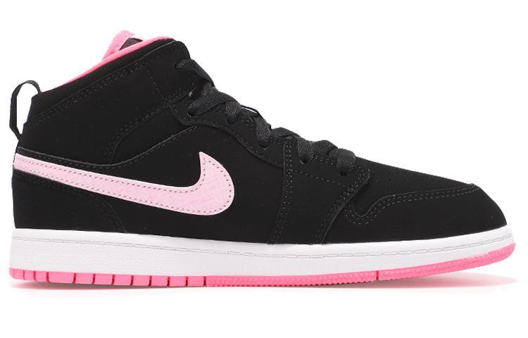 Kids' Sneakers Jordan 1 Mid Black Digital Pink (PS) Black/Digital Pink/White/Pink Foam