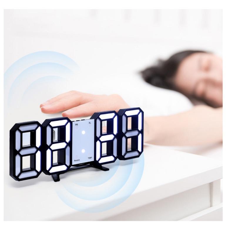 Clock 3D LED Digital Alarm Clock Wall Decor Time/date/temperature Display For Home/kitchen/office Clocks Decor Table Clocks