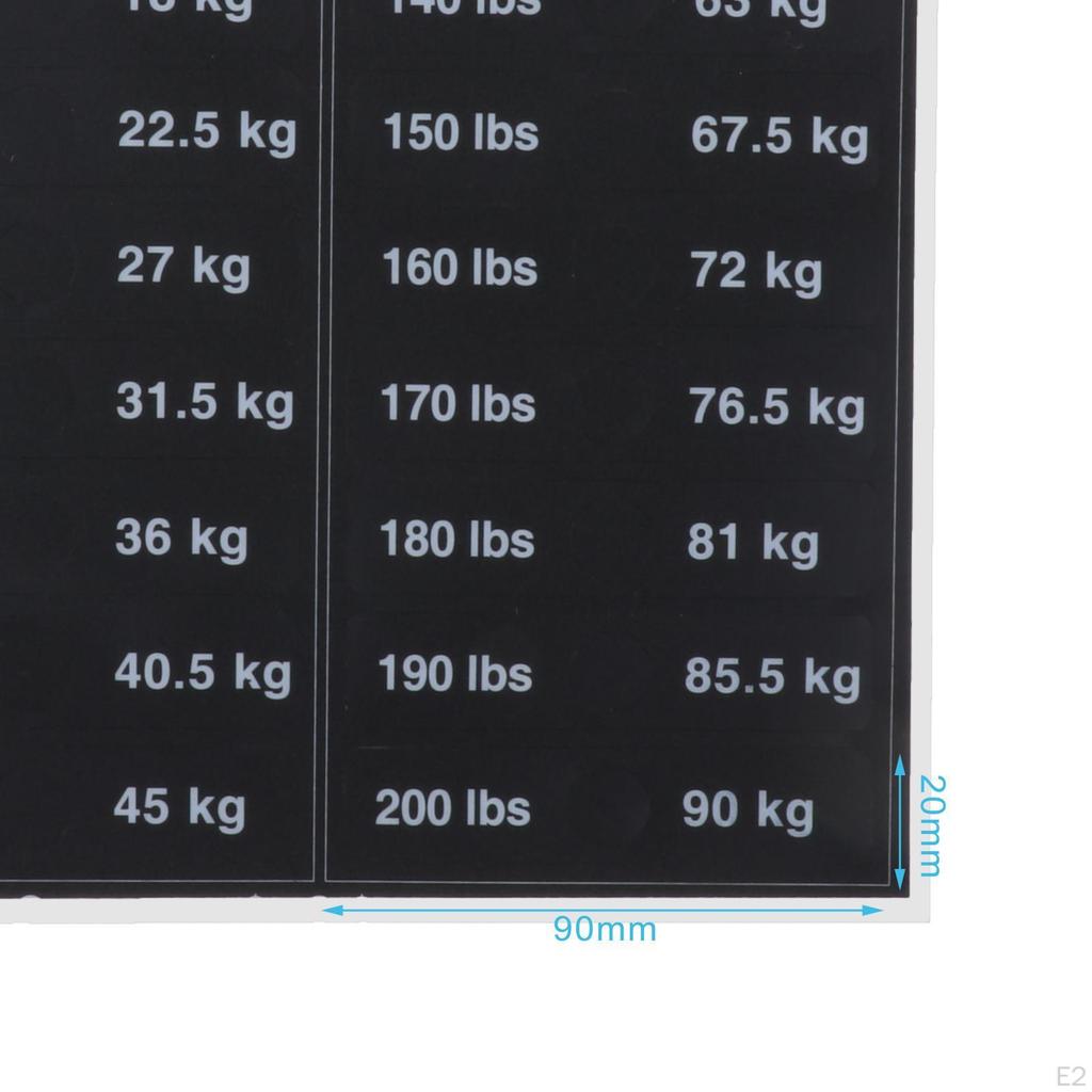 Weight Stickers Stack Labels Self Sticky Black Background Tags 10lbs To 200Ibs for