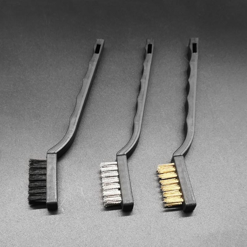 Bonsai Styling Tool Set: Shari Silk Carving Brush, Steel Wire Brush, Bent Head Copper & Nylon Wire Brush