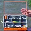 Fischbox Wasserdicht Fischhaken Angelköder Köder Aufbewahrungsbox mit herausnehmbaren Trennwänden Angelköderbox Angelzubehör