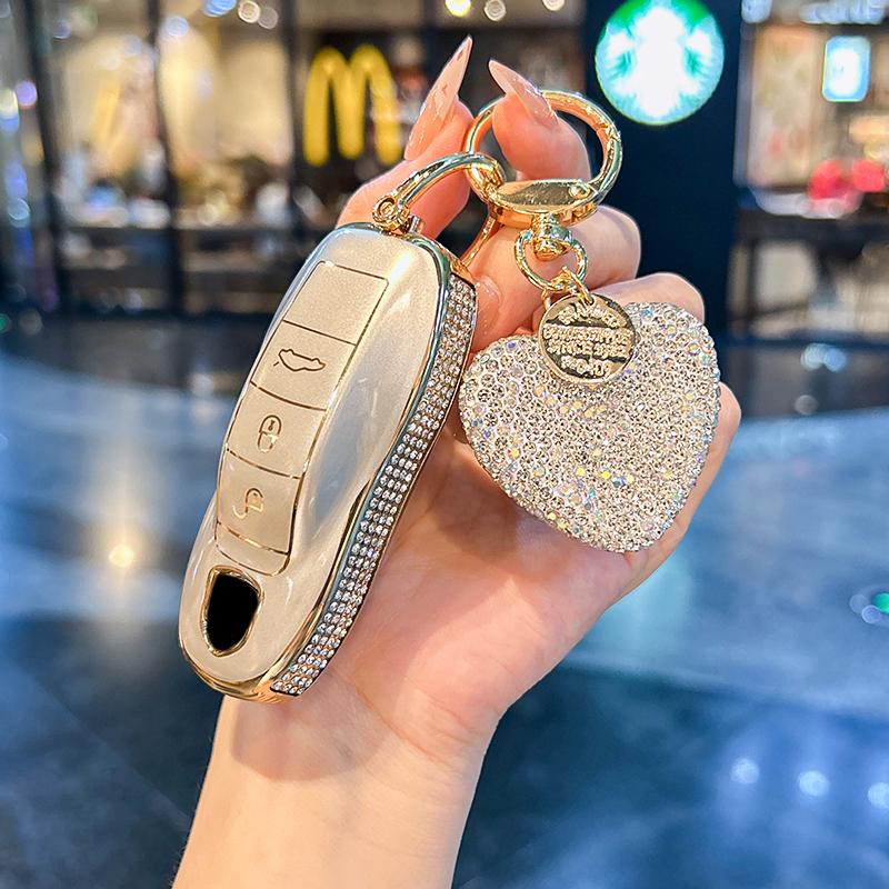 For Porsche Keycase, Panamera Cayenne Macan 718 911 Taycan Keycover Key Shell Keychain Shell Buckle