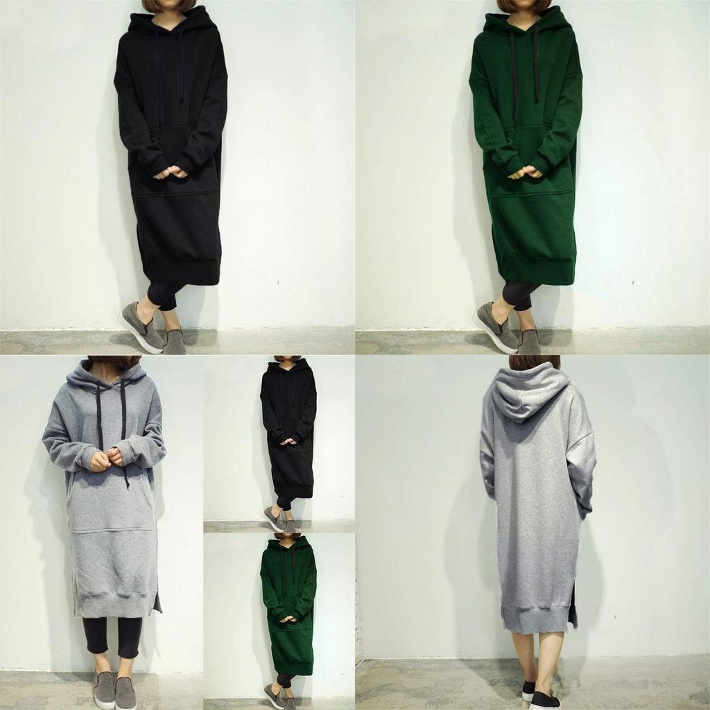 Women's Long Sleeve Loose Casual Plus Sweatshirt Hoodies Long Maxi Dress In Premium Quality And Timeless Design
