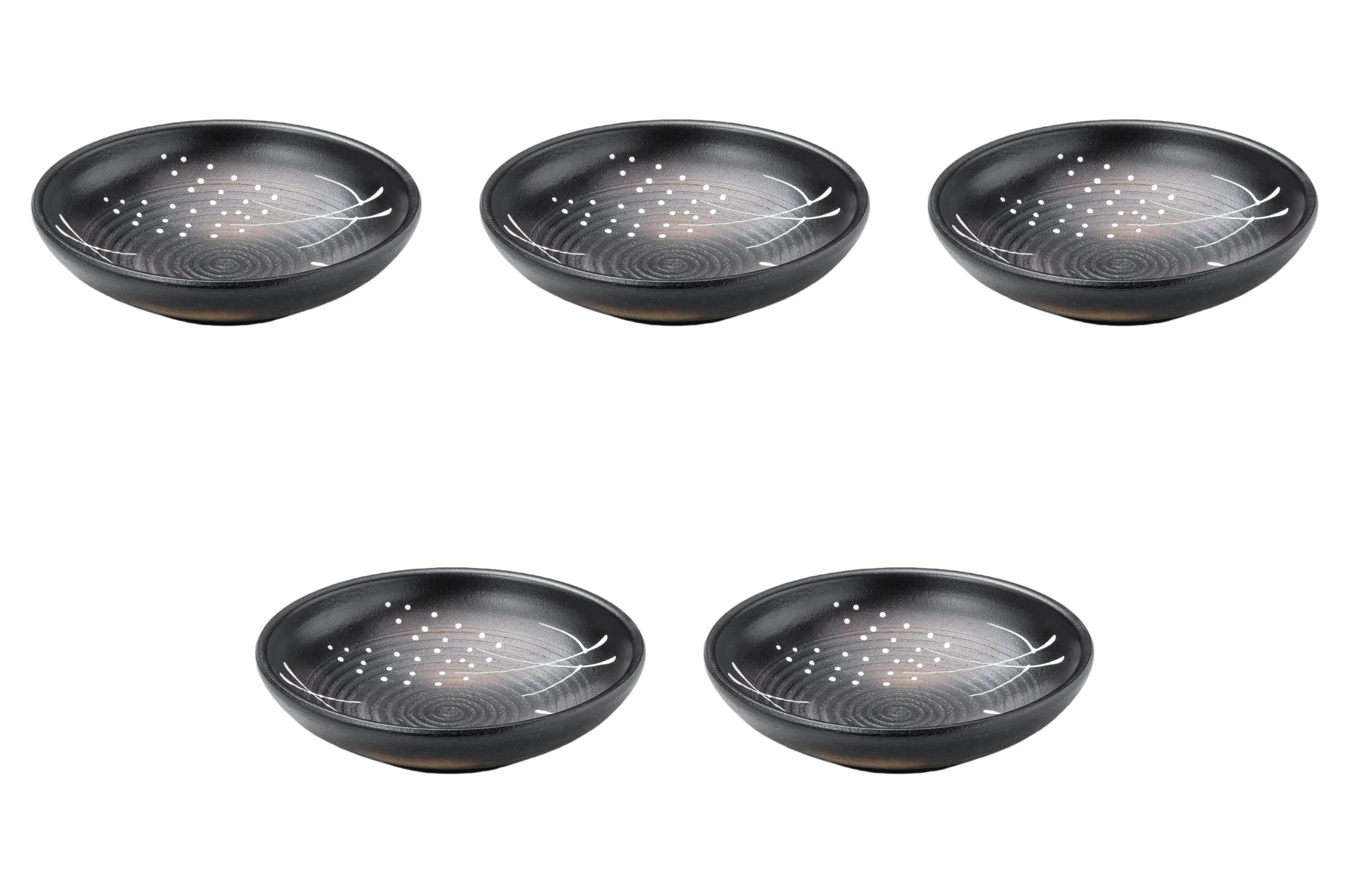 

Набор из 5 черных мисок для пшеничной лапши ручной работы x Посуда Банко Большая тарелка Керамика Посуда Банко Сетомонохонпо 8.0 [24.3 6.7 см] (Фаянсовая посуда)